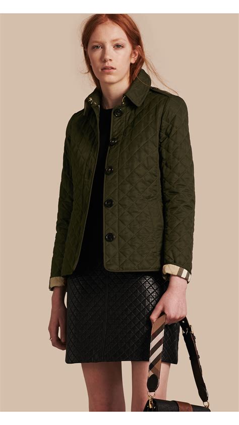 Quilted Coat in Dark olive 